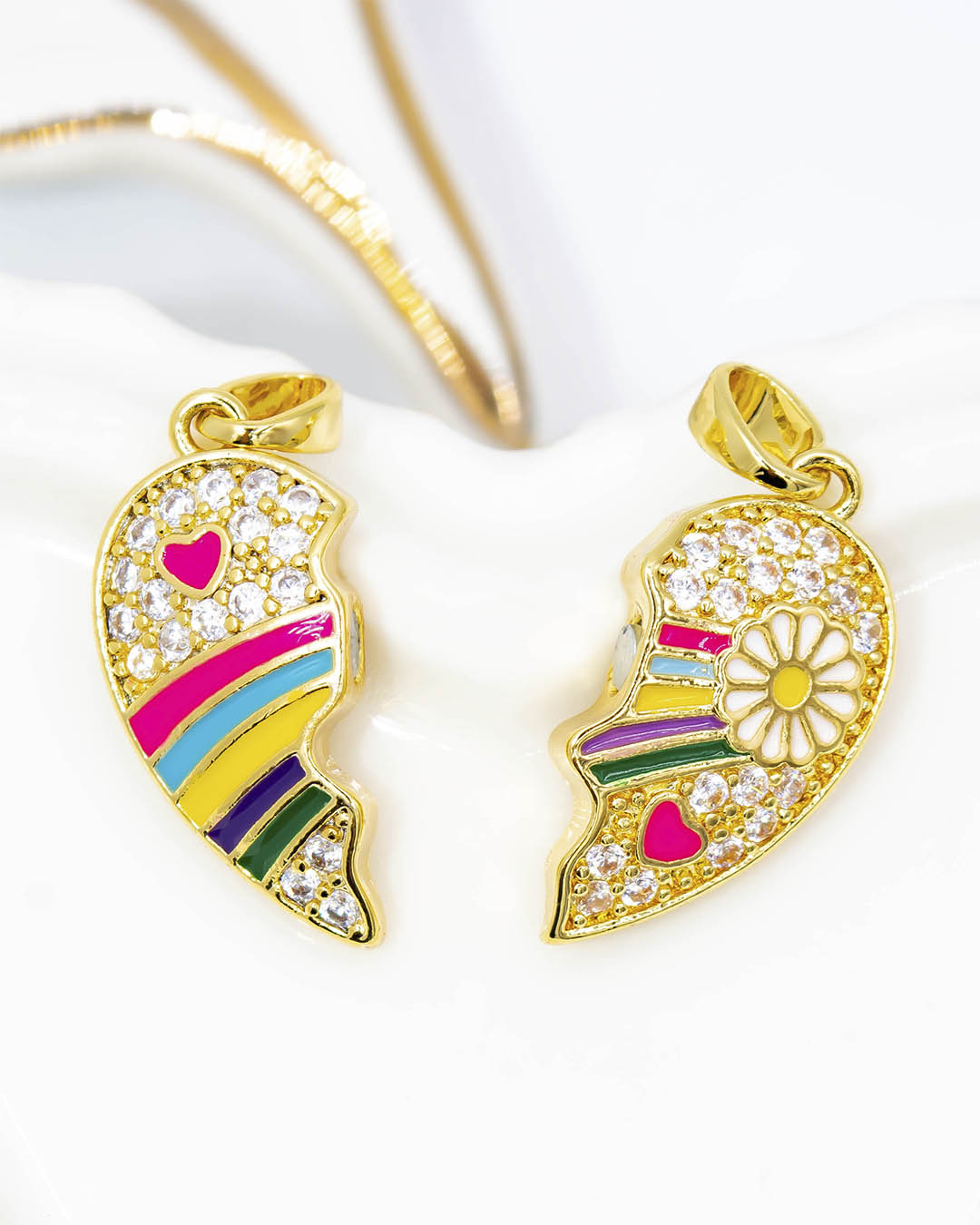 Dije imán corazón arcoíris