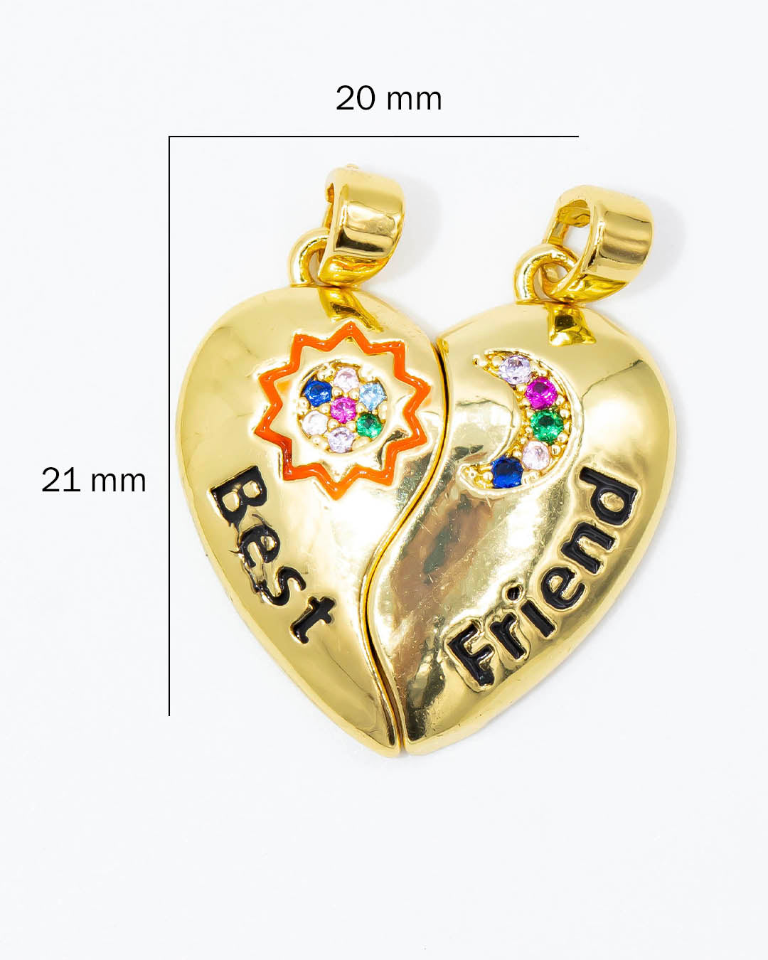 Dije imán corazón best friends