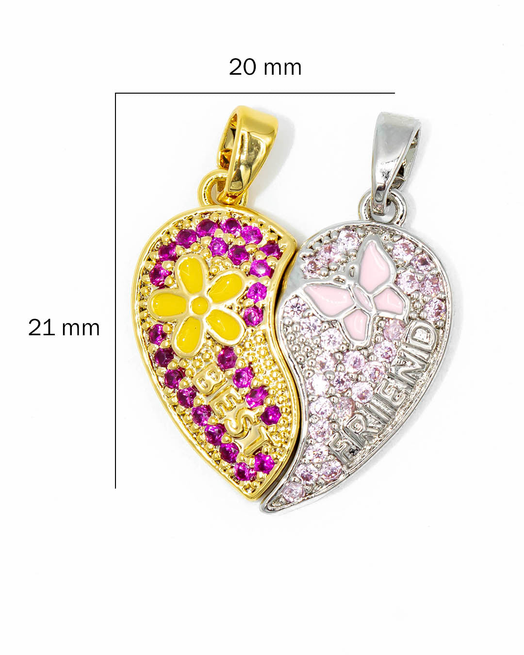 Dije imán corazón rosado