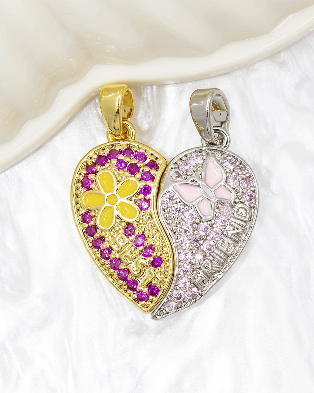 Dije imán corazón rosado