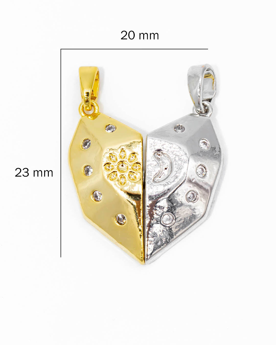 Dije imán corazón geométrico