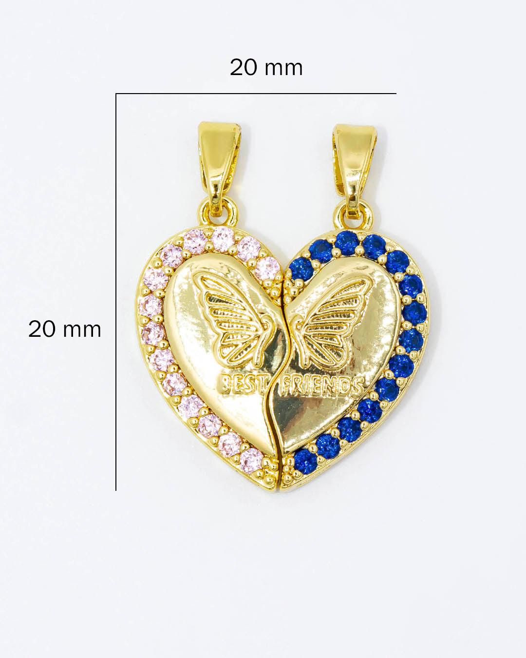 Dije imán corazón mariposa