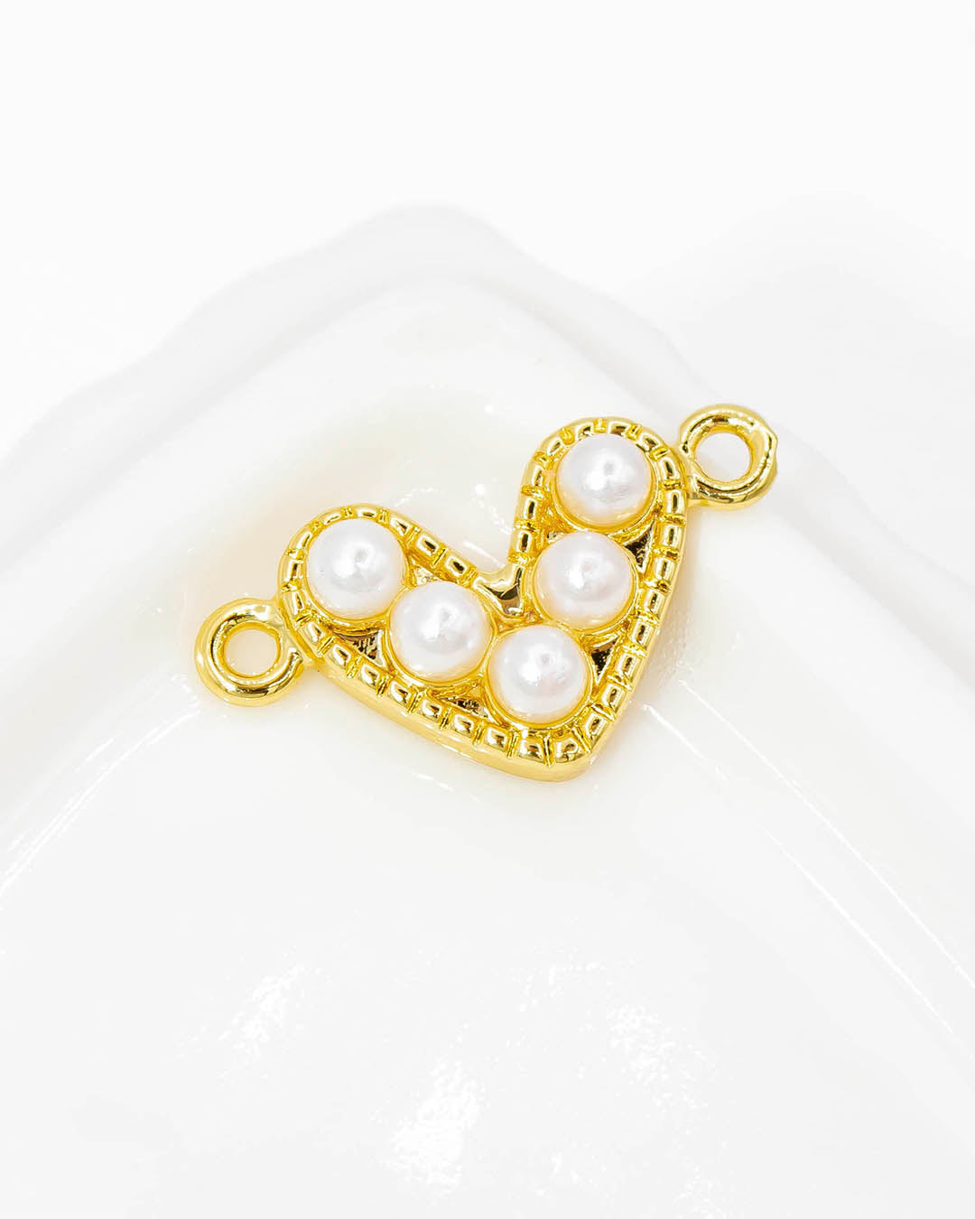 Dije pulsera corazón perla