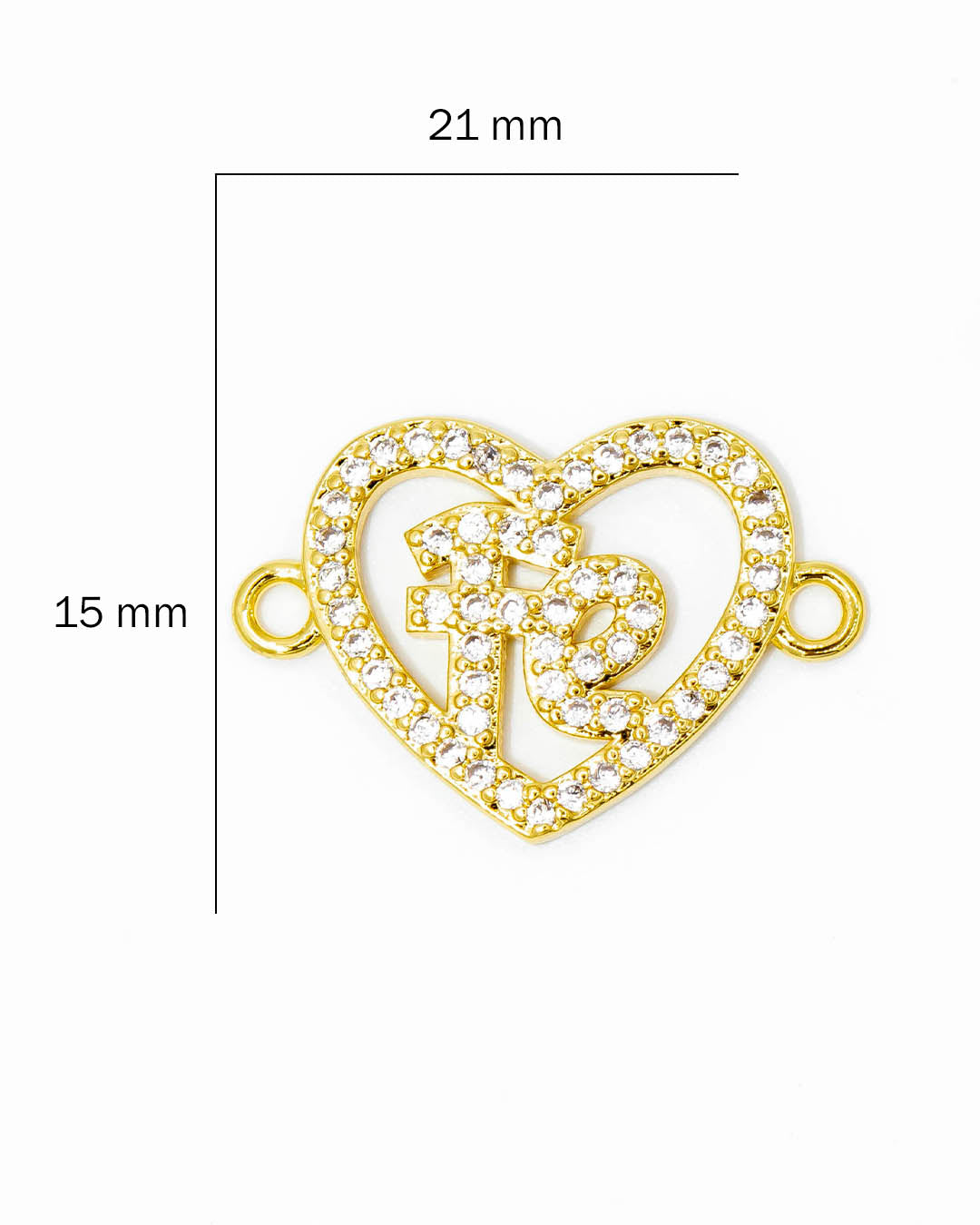 Dije pulsera corazón fe