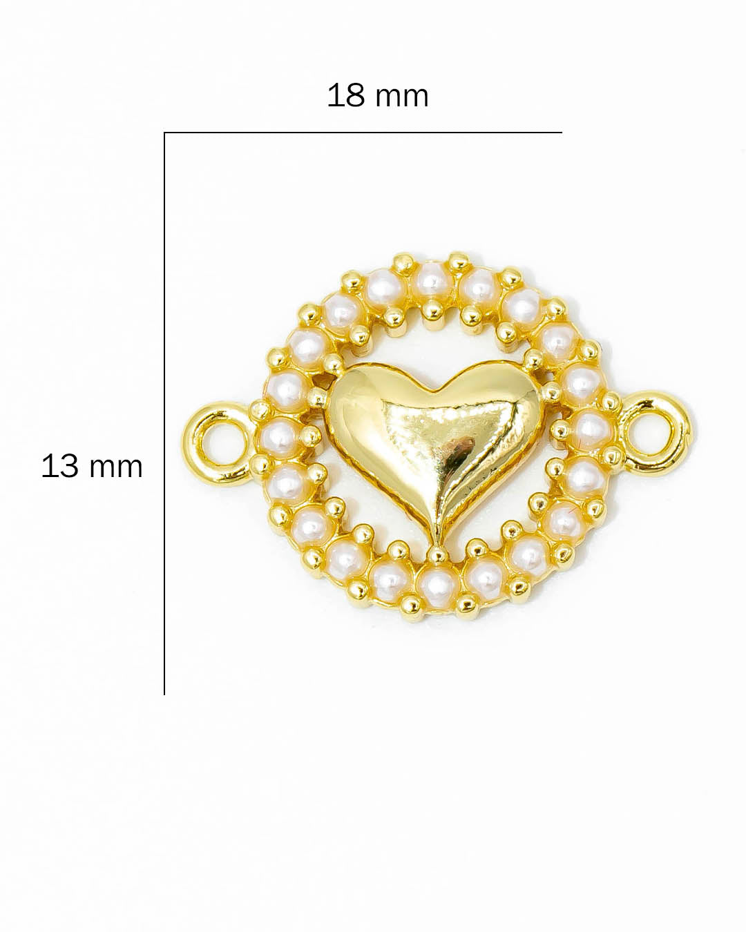 Dije pulsera corazón perla