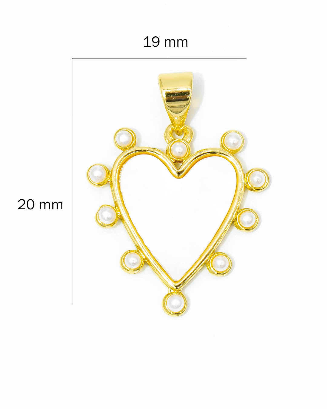 Dije corazón nácar