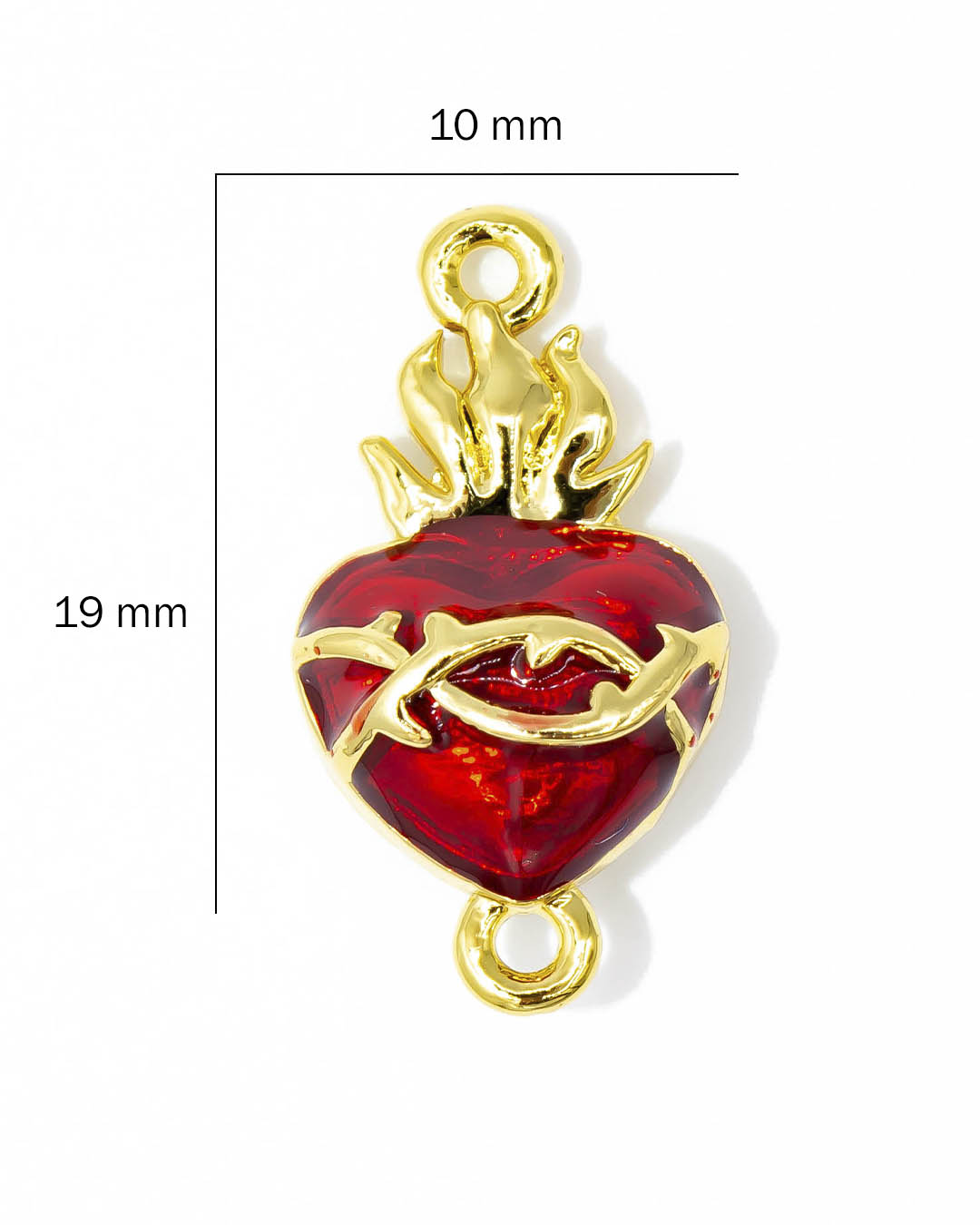 Dije pulsera corazón rojo