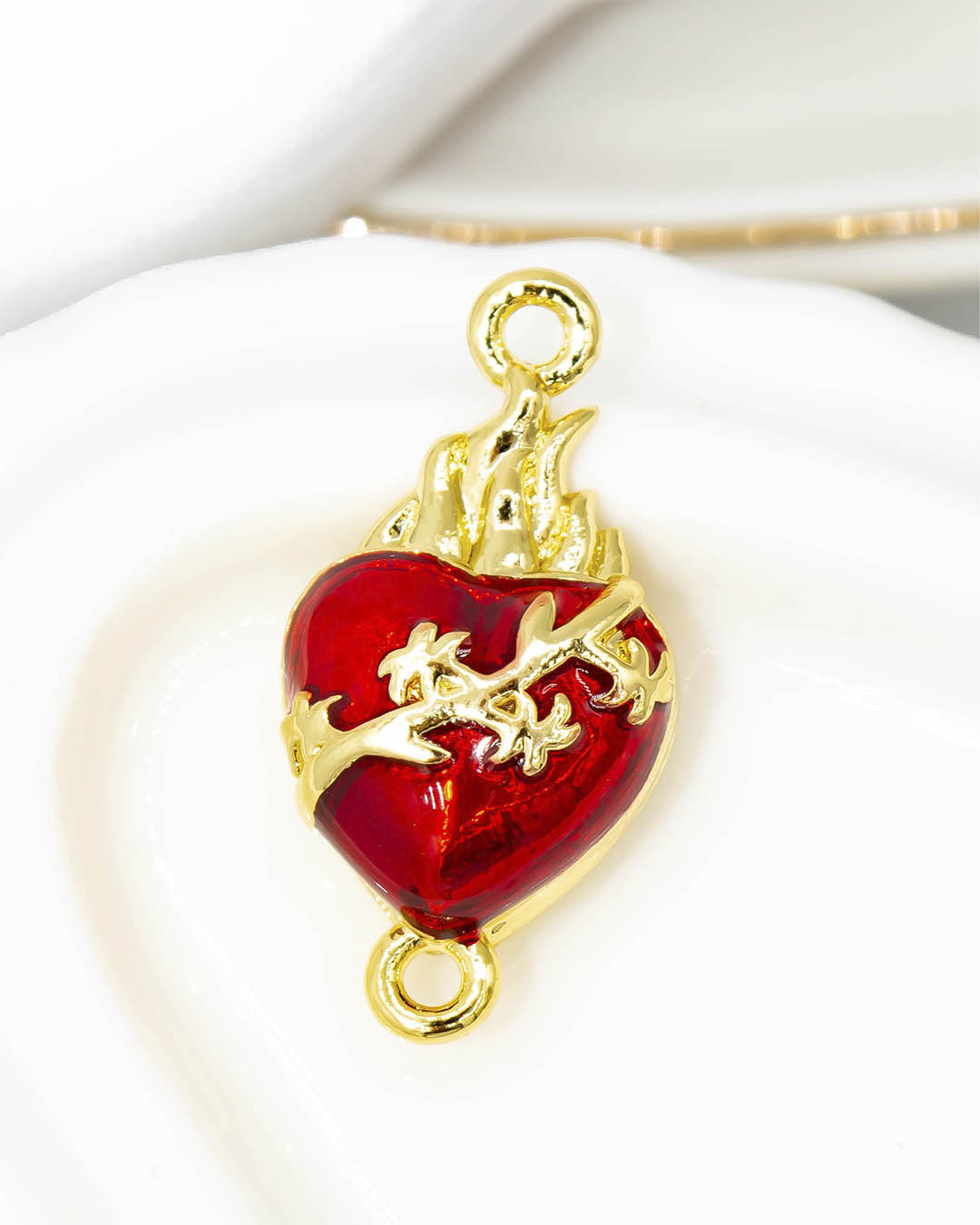 Dije pulsera corazón rojo