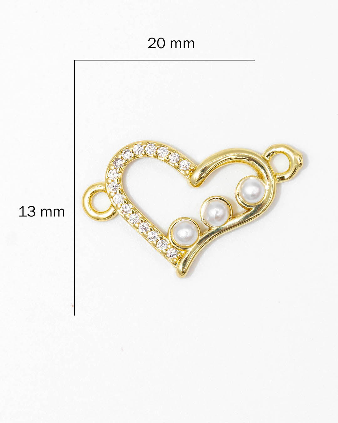 Dije pulsera corazón perla