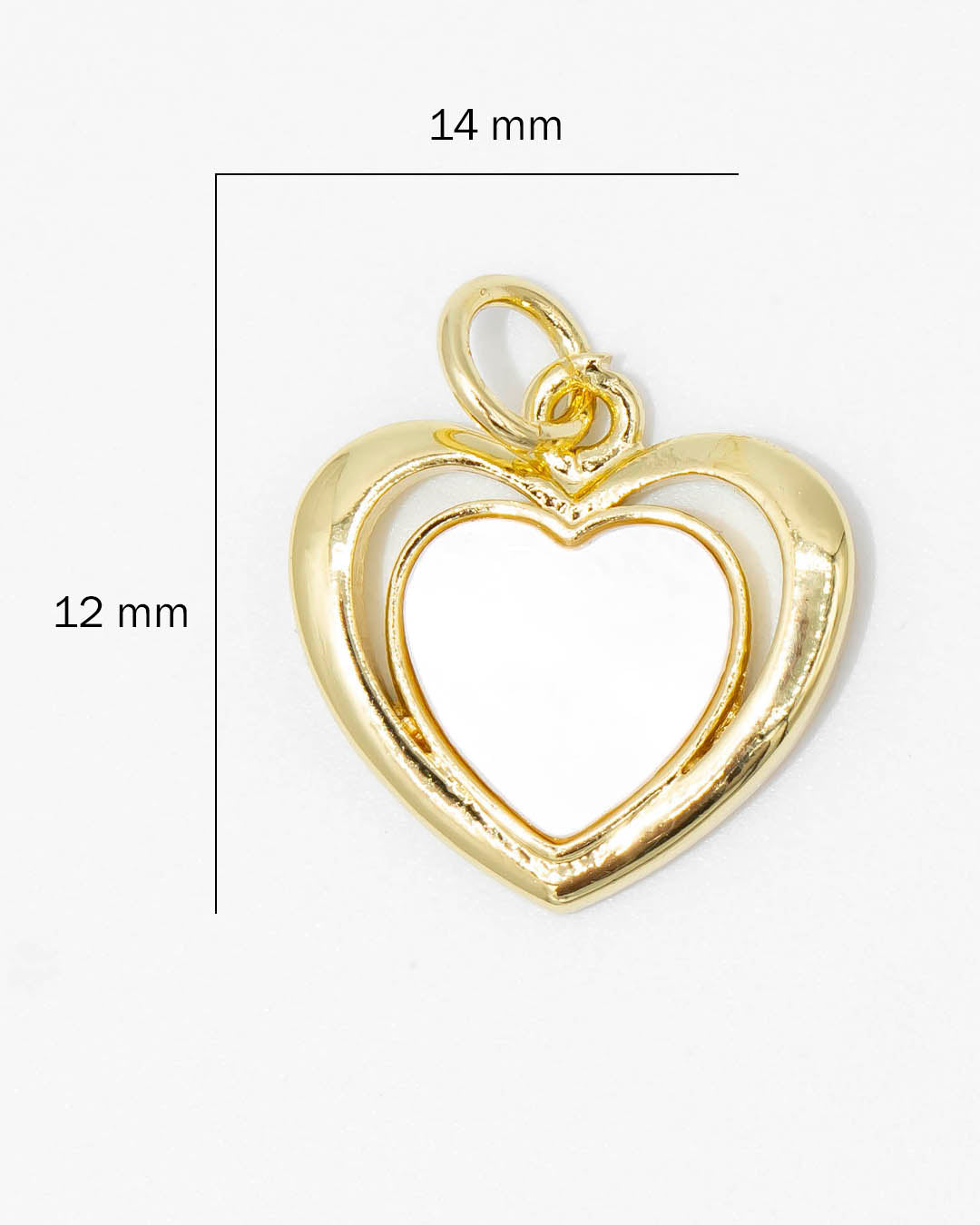 Dije doble corazón nácar