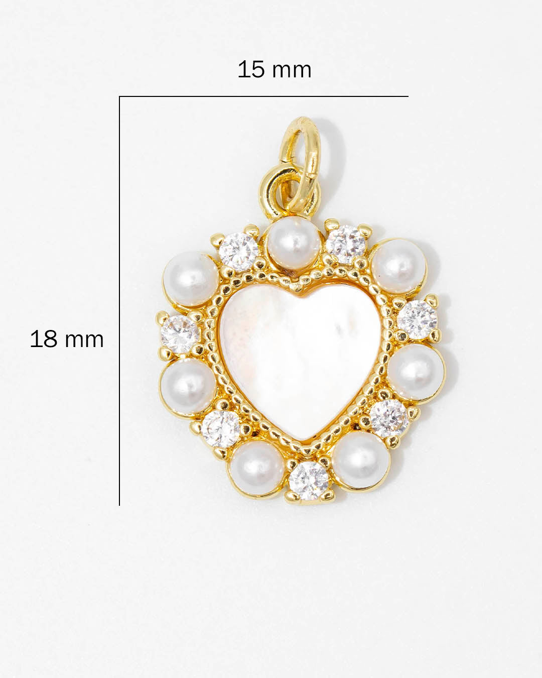 Dije corazón perla nácar