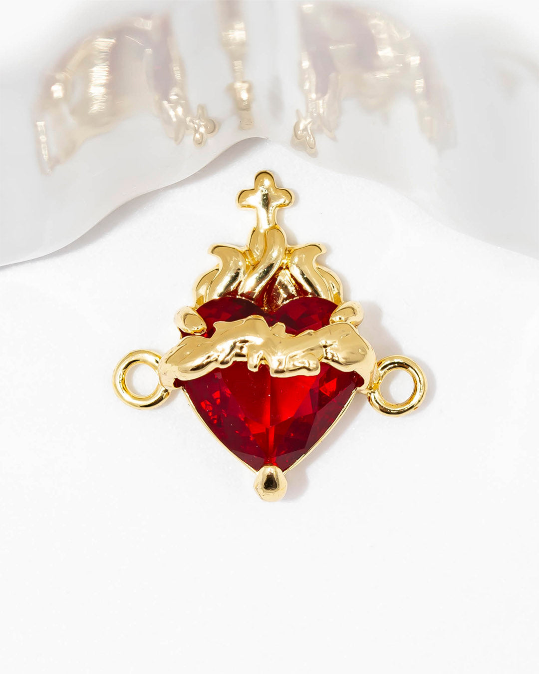 Dije corazón rojo pulsera