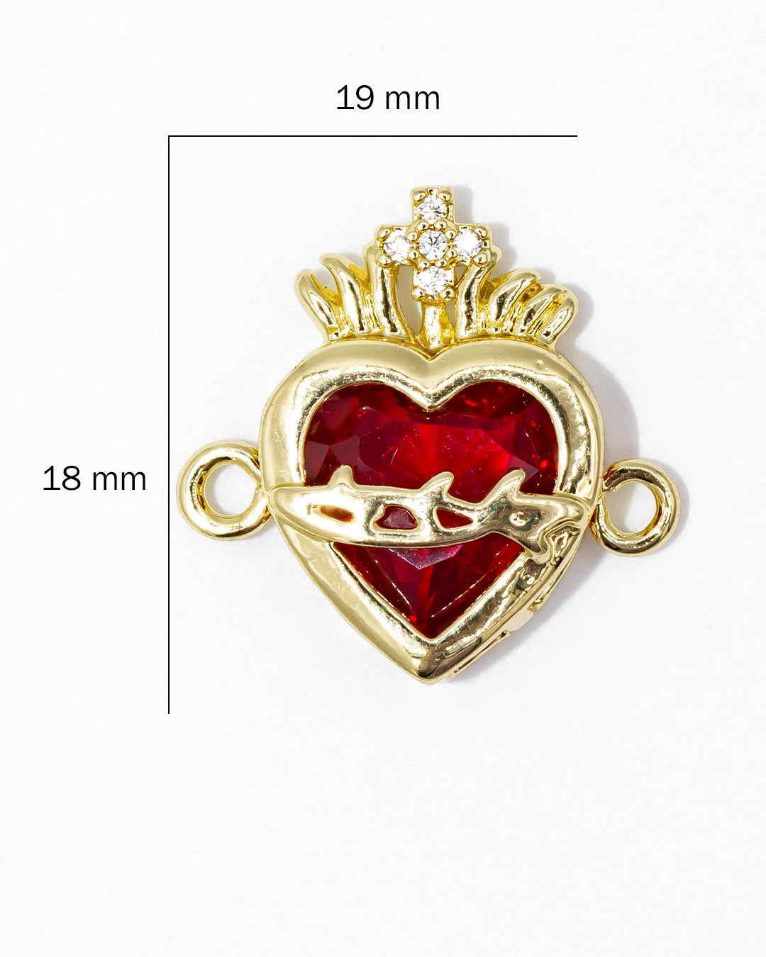 Dije corazón rojo pulsera