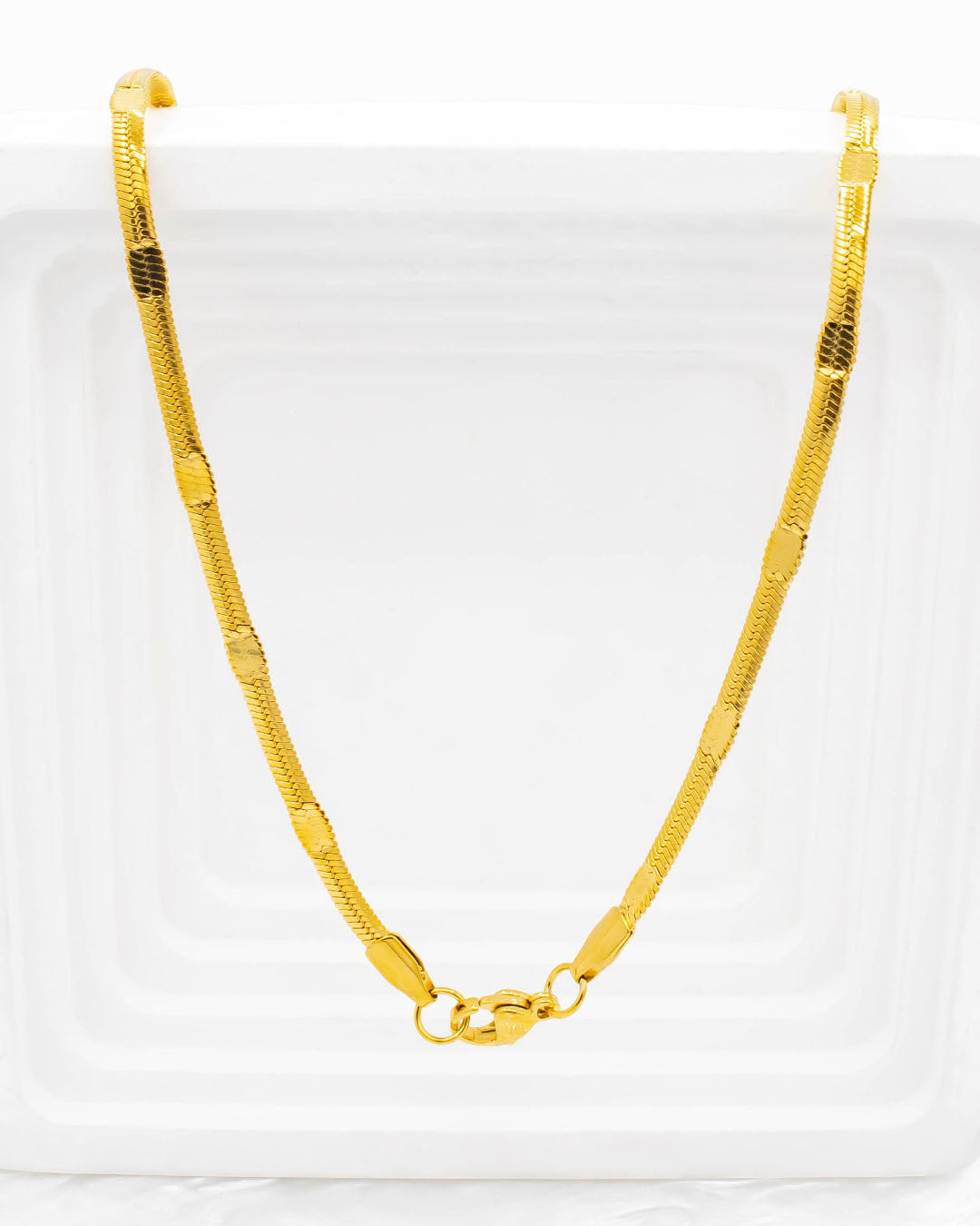 Cadena tejido serpiente plano