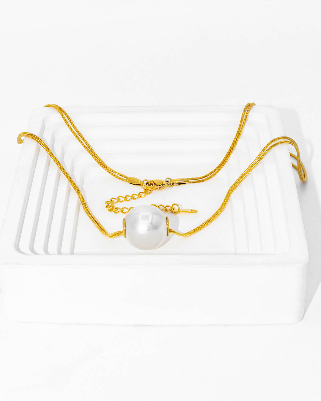 Cadena doble con perla