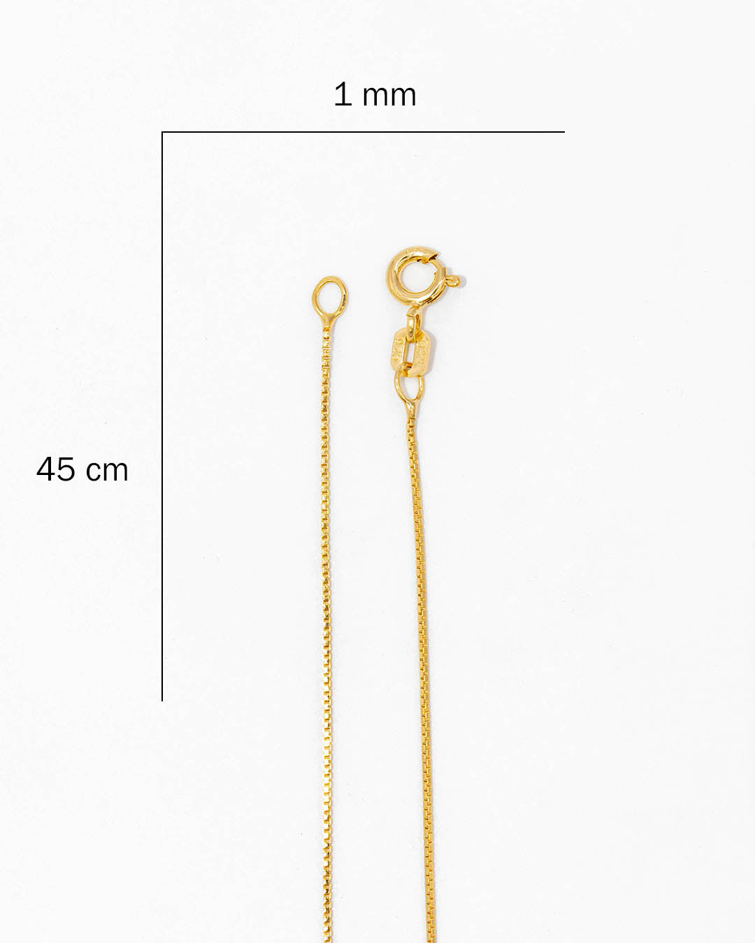 Oro laminado cadena veneciana 45cm x 1mm