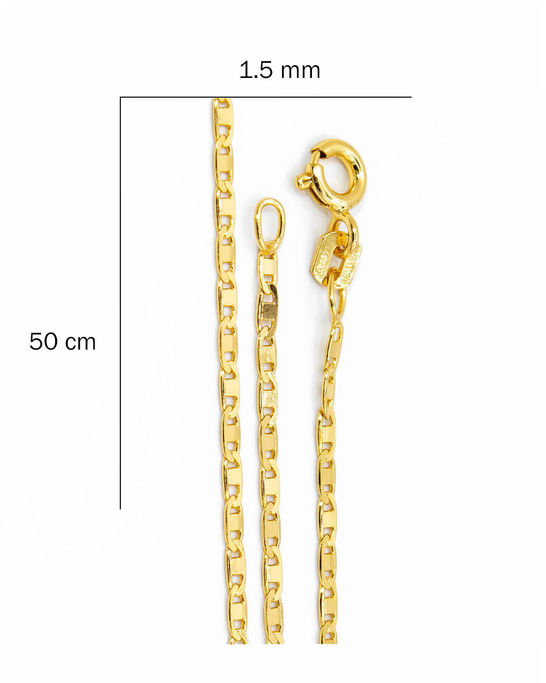 Oro laminado cadena espejo