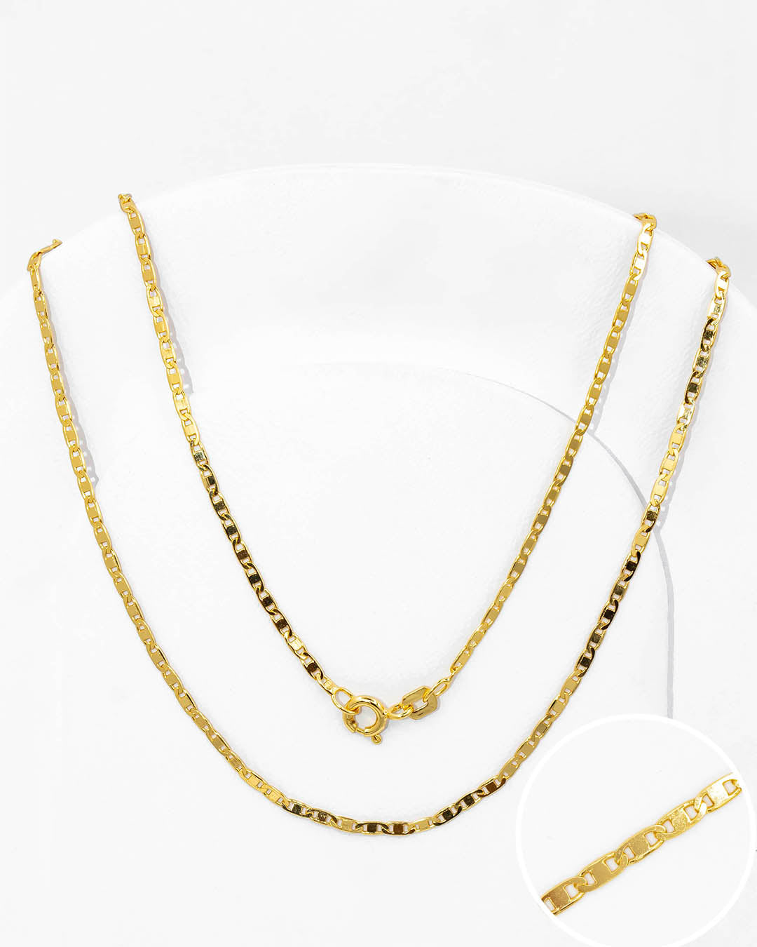 Oro laminado cadena espejo