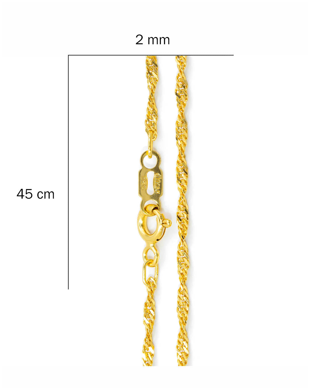 Oro laminado cadena singapur