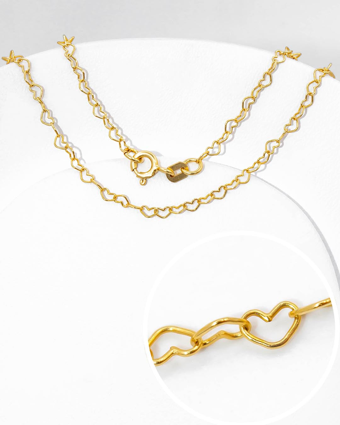 Oro Laminado cadena corazón 45cm x 2mm