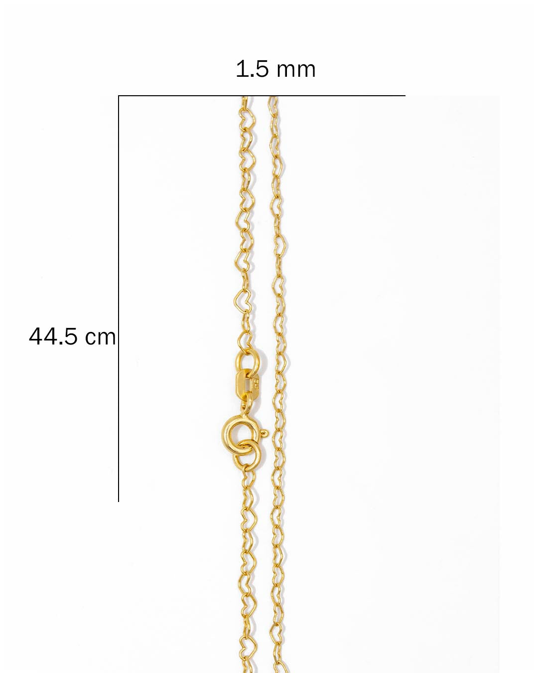 Oro Laminado cadena corazón 45cm x 1mm