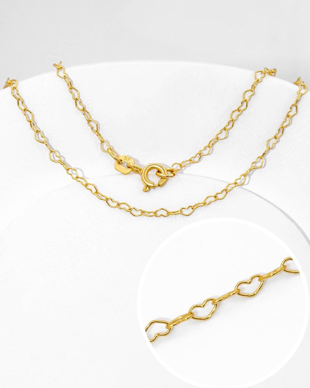 Oro Laminado cadena corazón 45cm x 1mm