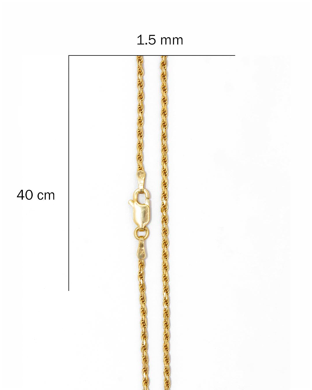 Oro Laminado cadena lazo 40cm x 1mm