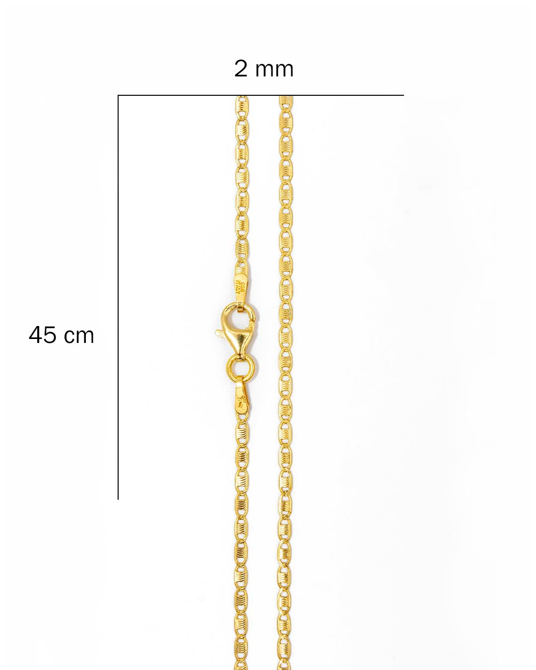 Oro Laminado cadena espejo 45cm x 2mm