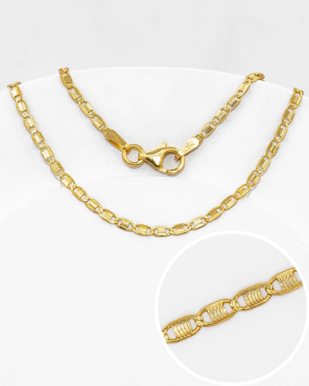 Oro Laminado cadena espejo 45cm x 2mm