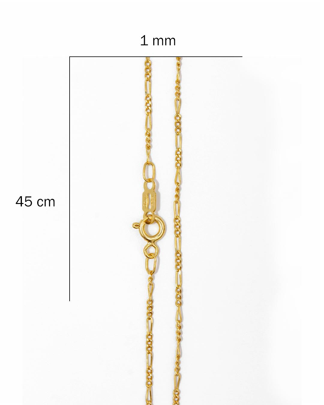 Oro Laminado cadena 3x1 45cm x 1mm