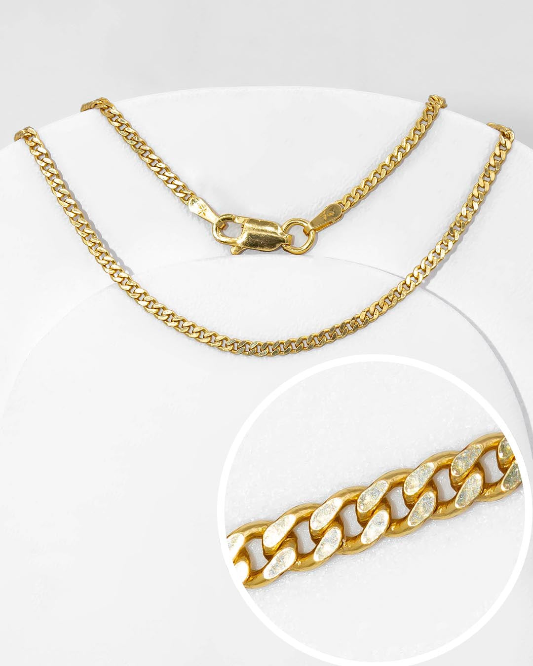 Oro Laminado cadena cubana 60cm x 2mm