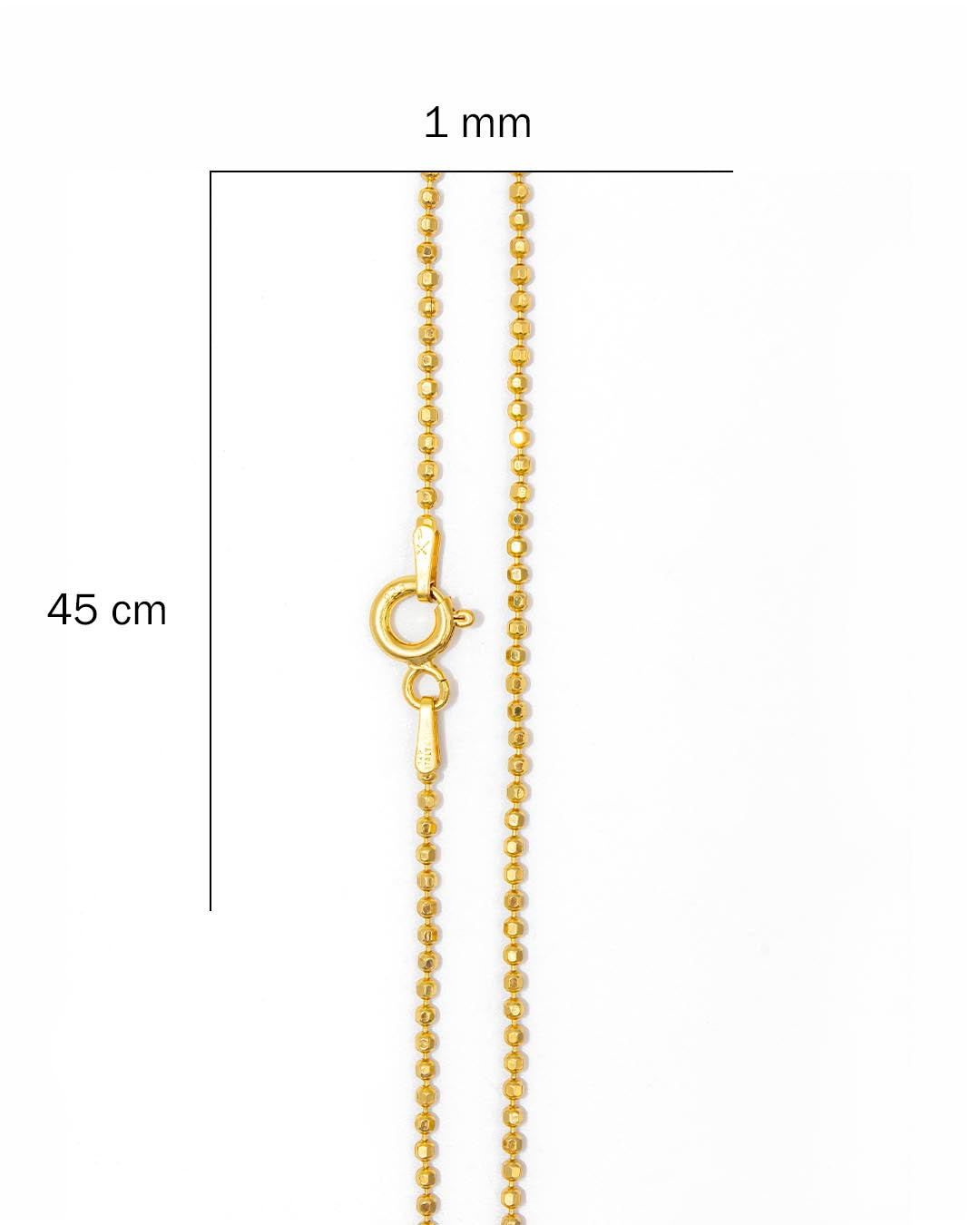 Oro Laminado cadena militar 45cm x 1mm