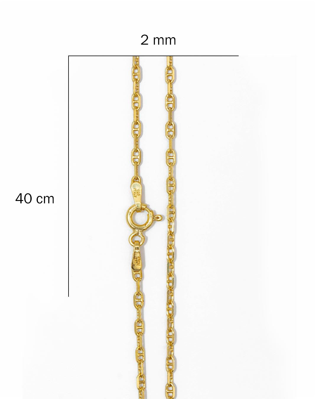 Oro Laminado cadena gucci 40cm x 2mm