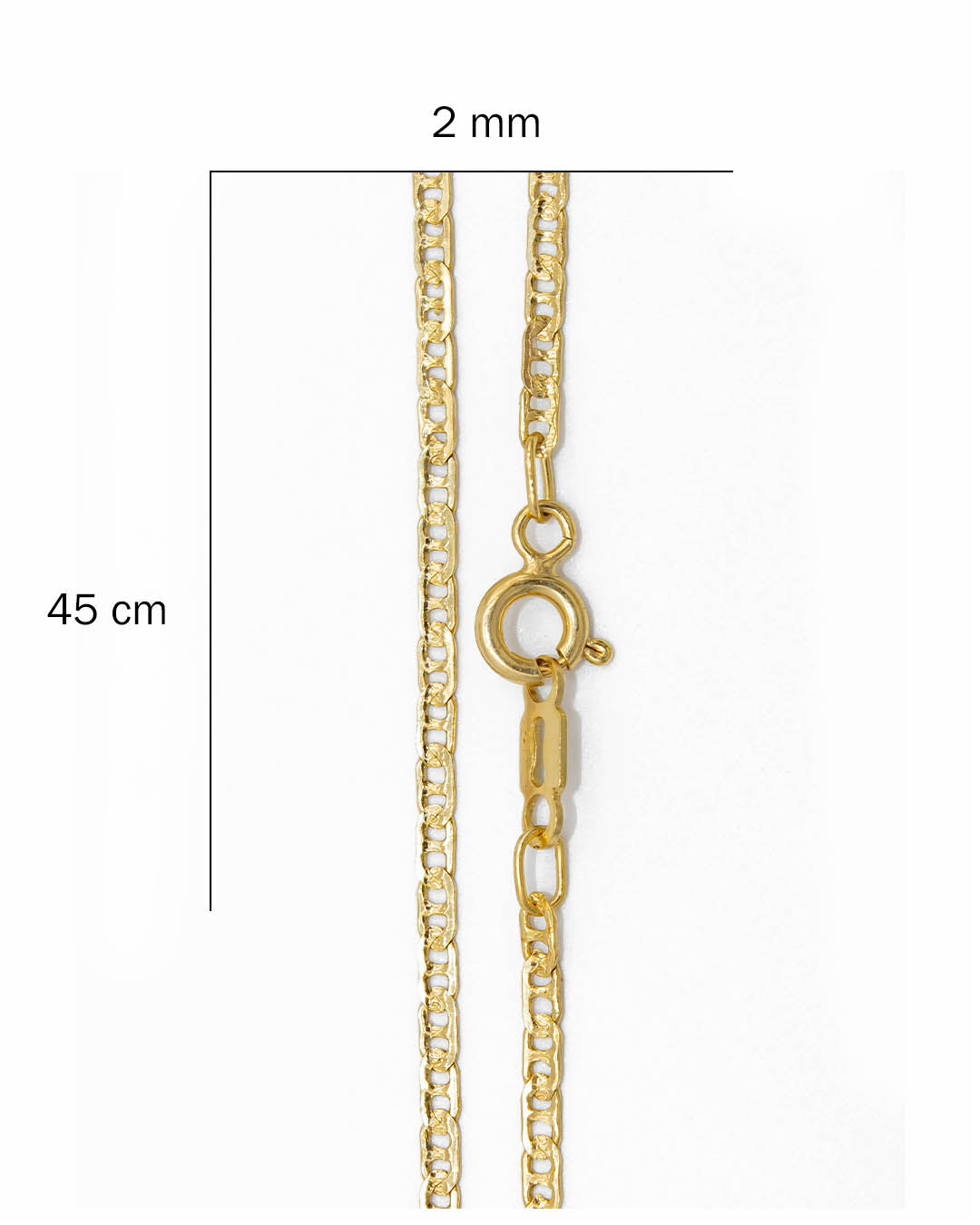 Oro Laminado cadena escalera tallada