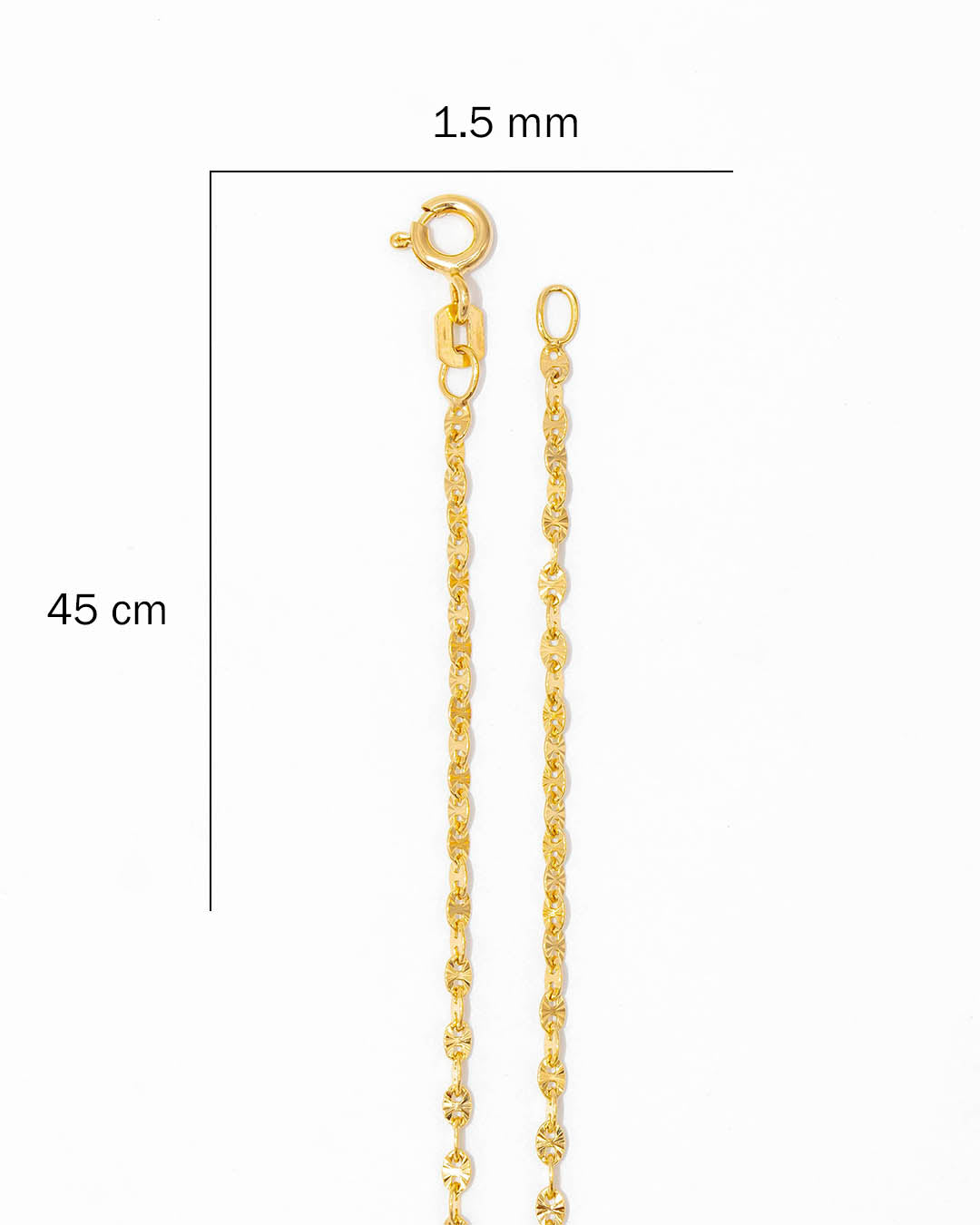 Oro laminado cadena gucci 45cm x 1.5mm