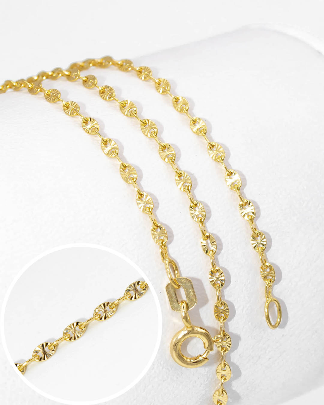 Oro laminado cadena gucci 45cm x 1.5mm