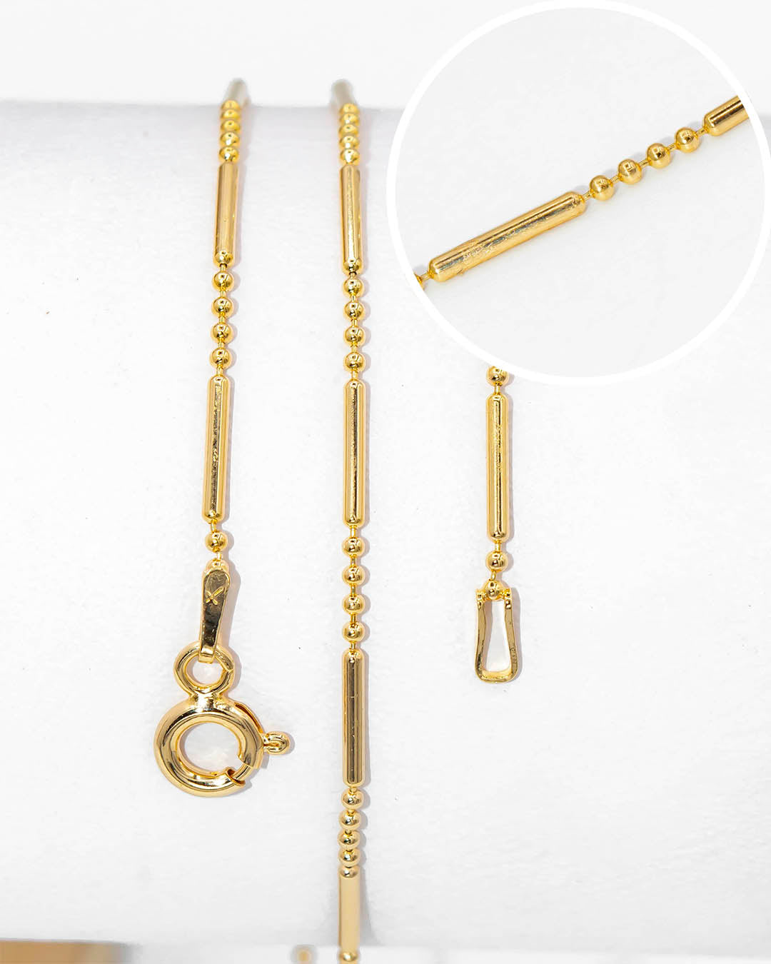 Oro laminado cadena palito 45cm x 1mm