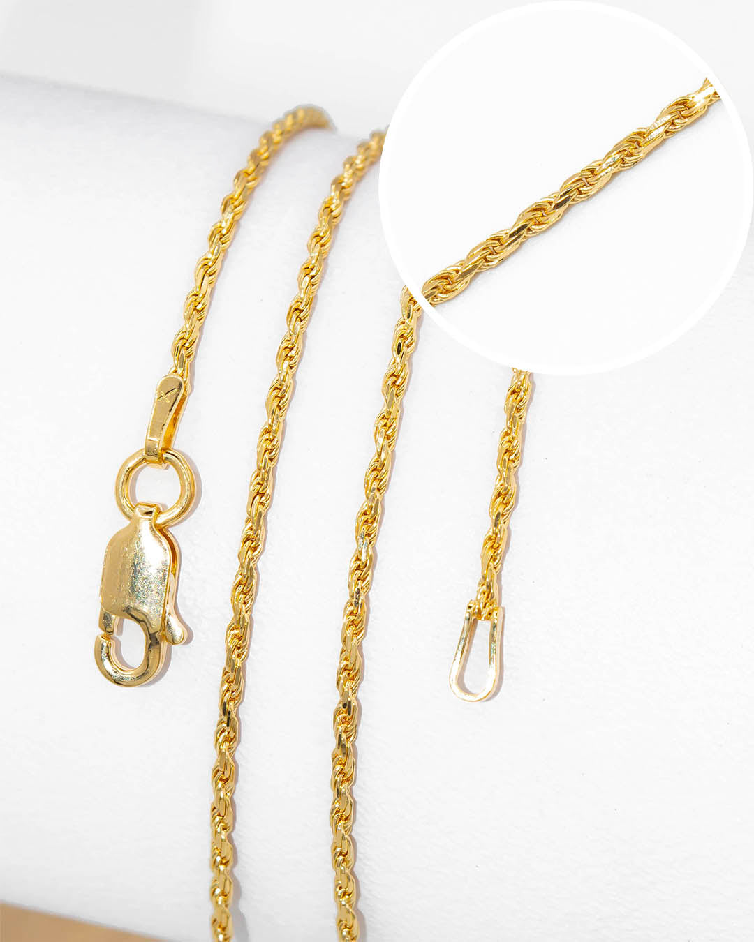 Oro laminado cadena lazo 45cm x 1mm