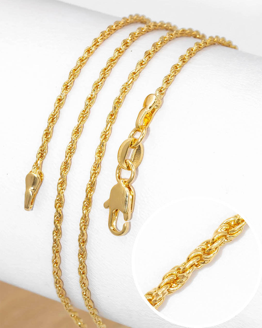 Oro laminado cadena lazo 60cm x 1.4mm