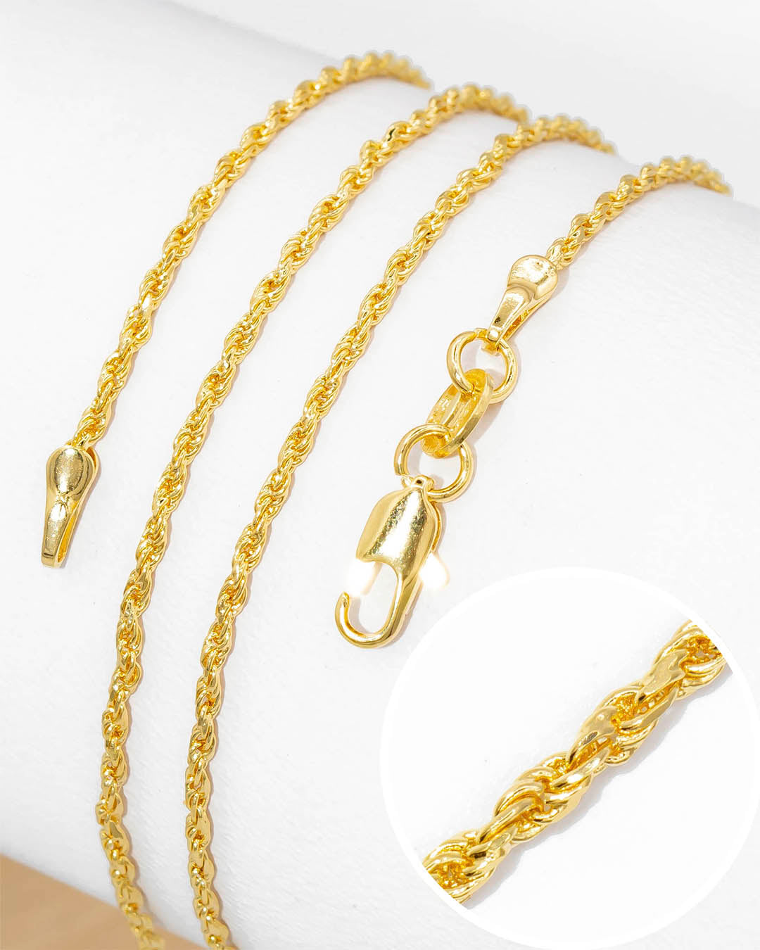 Oro laminado cadena lazo 50cm x 1.5mm