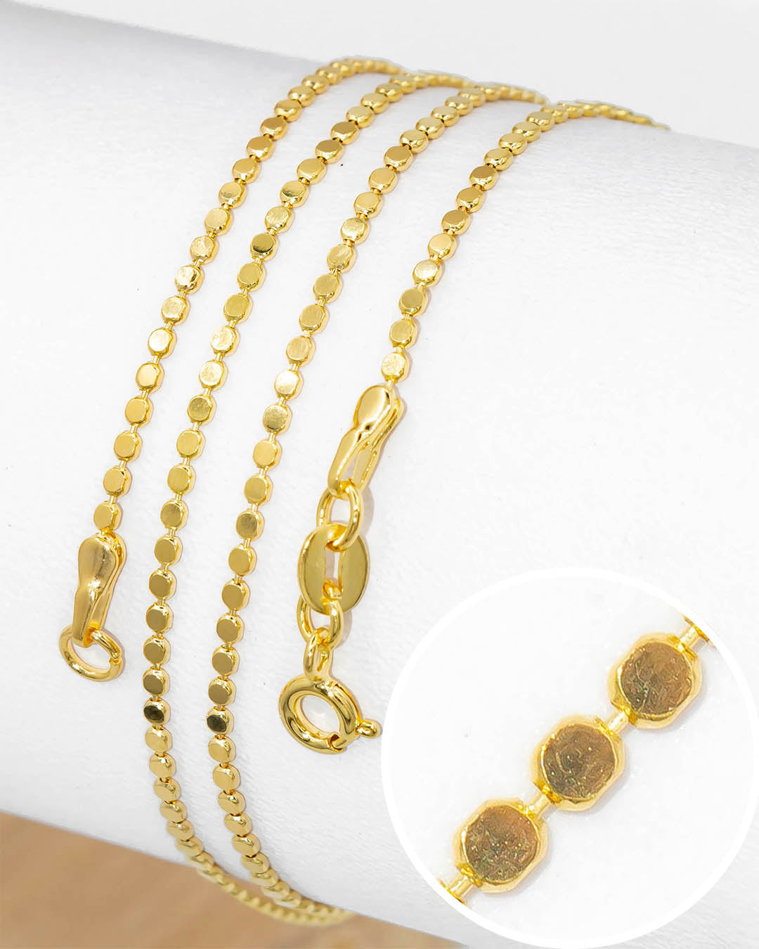 Oro laminado cadena balín medio 50cm x 1.5mm