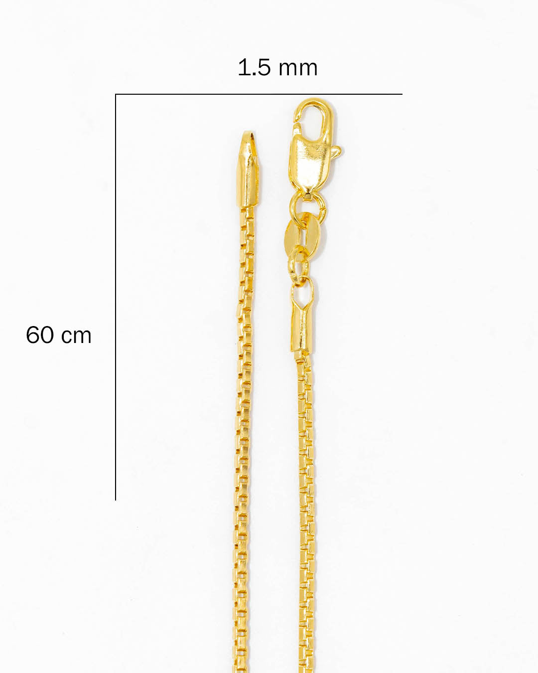 Oro laminado cadena veneciana 60cm x 1.5mm