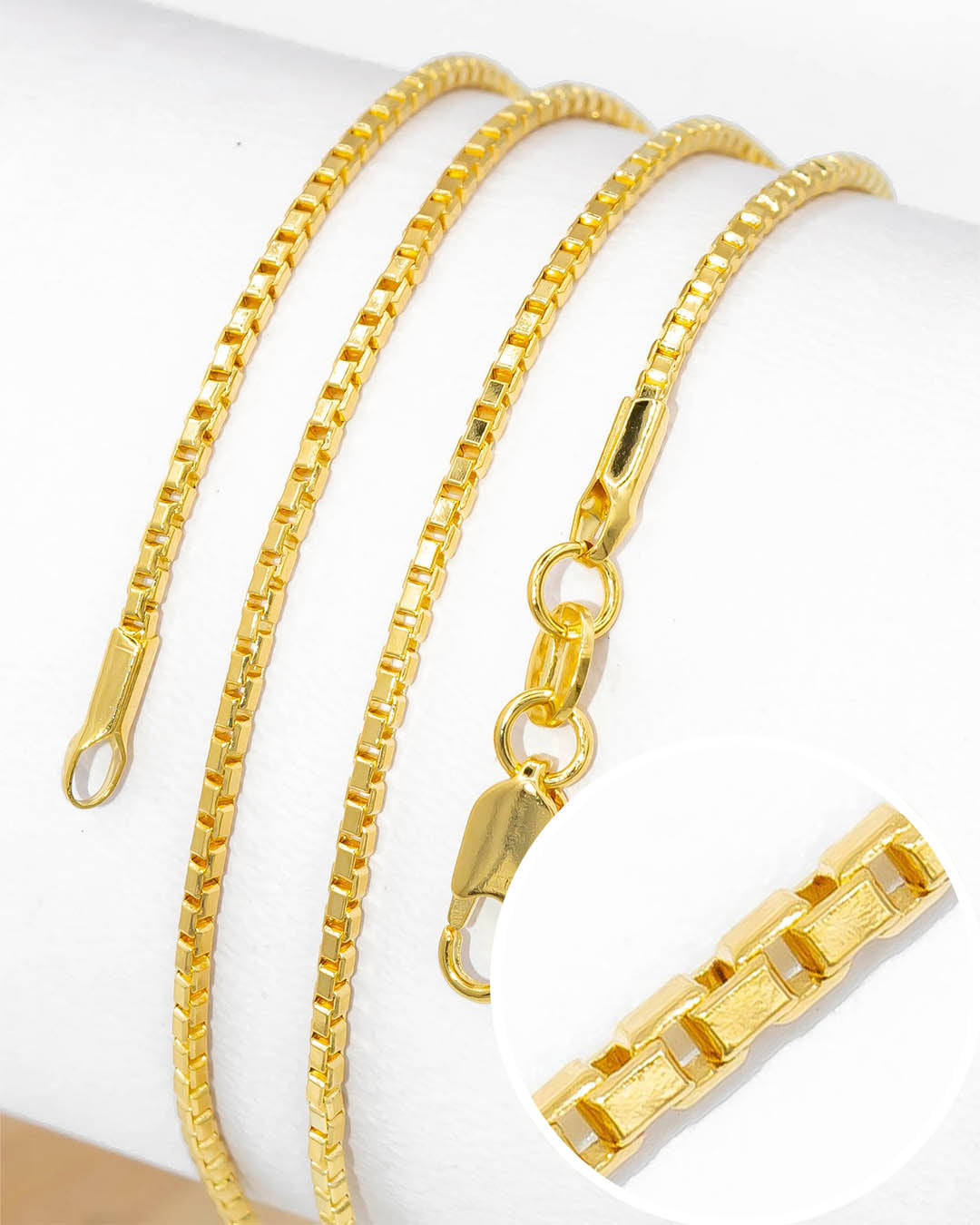 Oro laminado cadena veneciana 60cm x 1.5mm