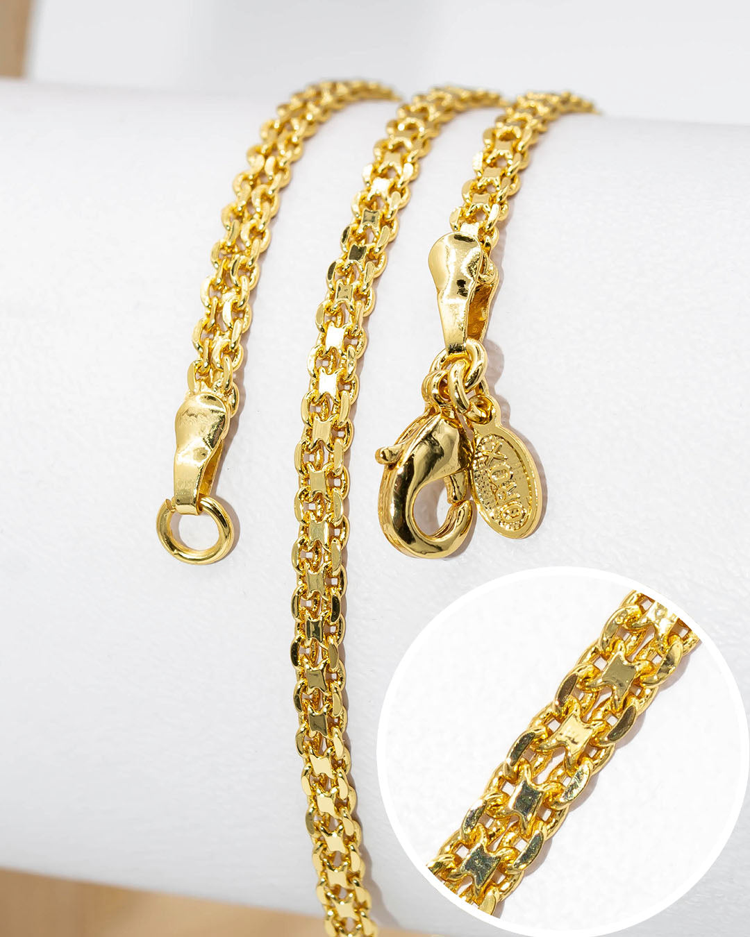 Oro laminado cadena chinesca 45cm x 3mm