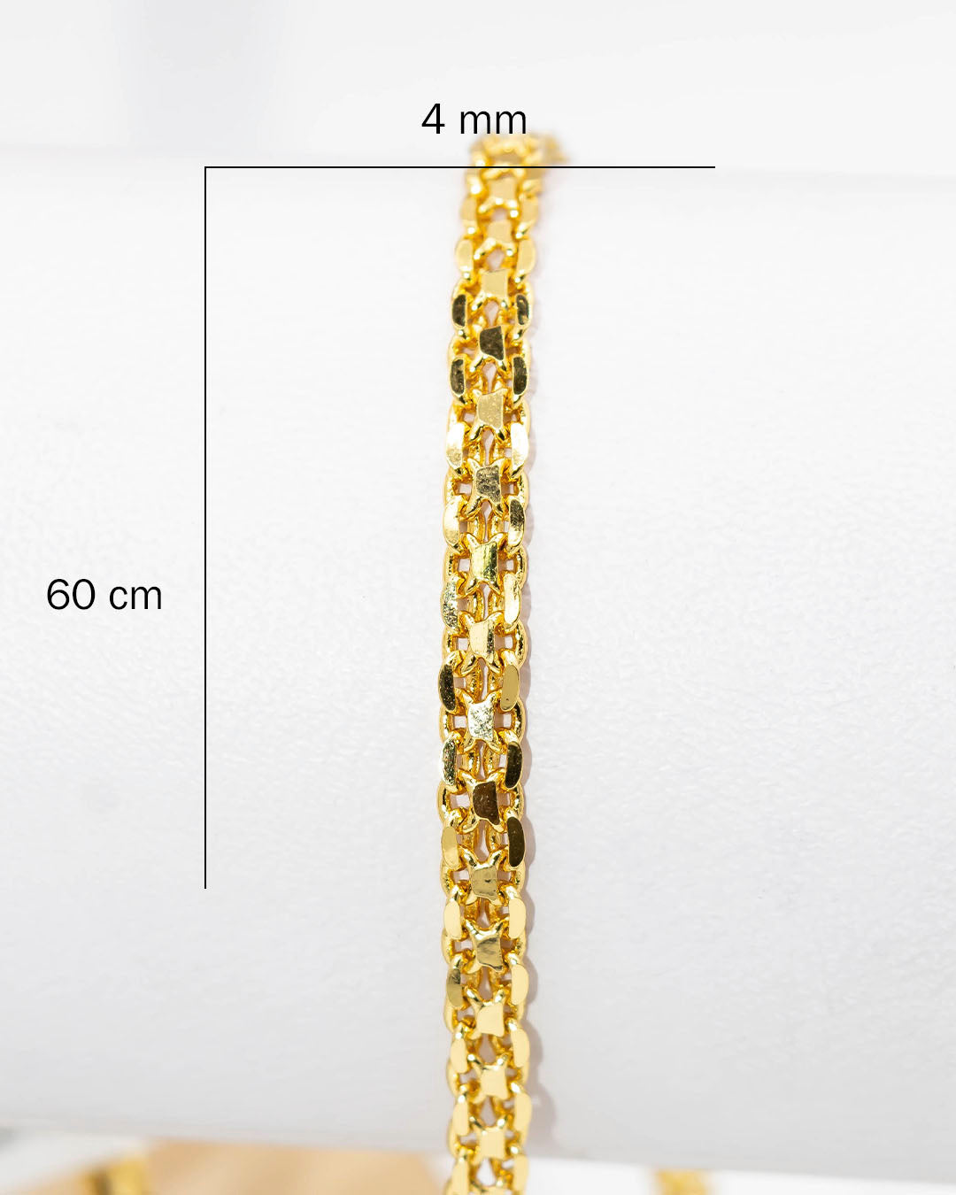 Oro laminado cadena chinesca 60cm x 3mm