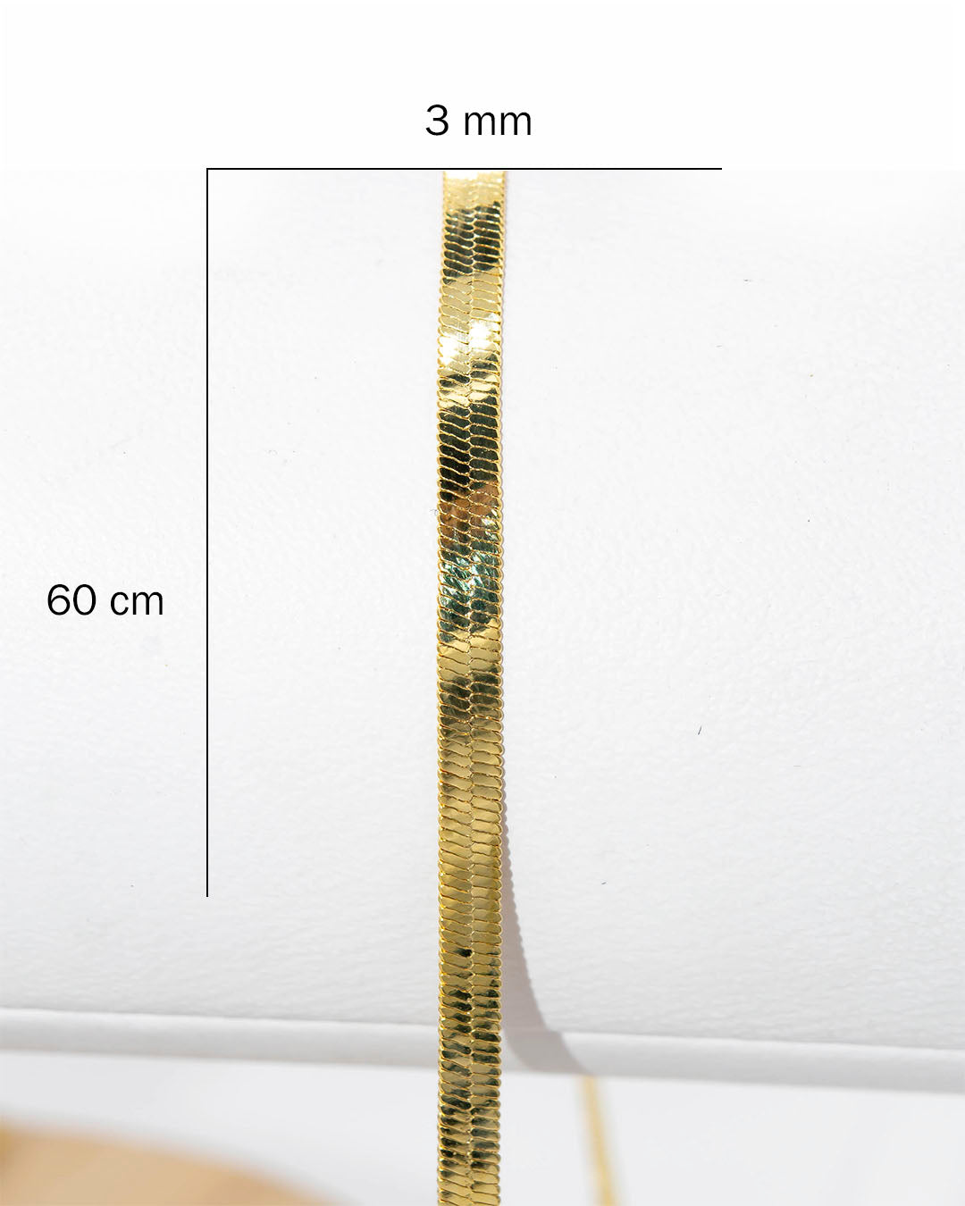 Oro laminado cadena chinesca 60cm x 3mm