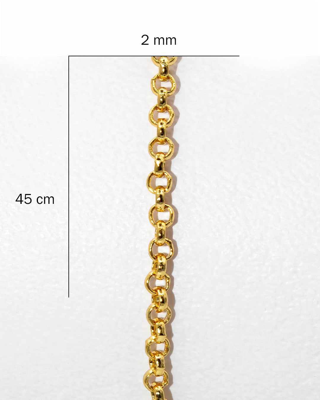Oro laminado cadena olímpica 45cm x 2mm