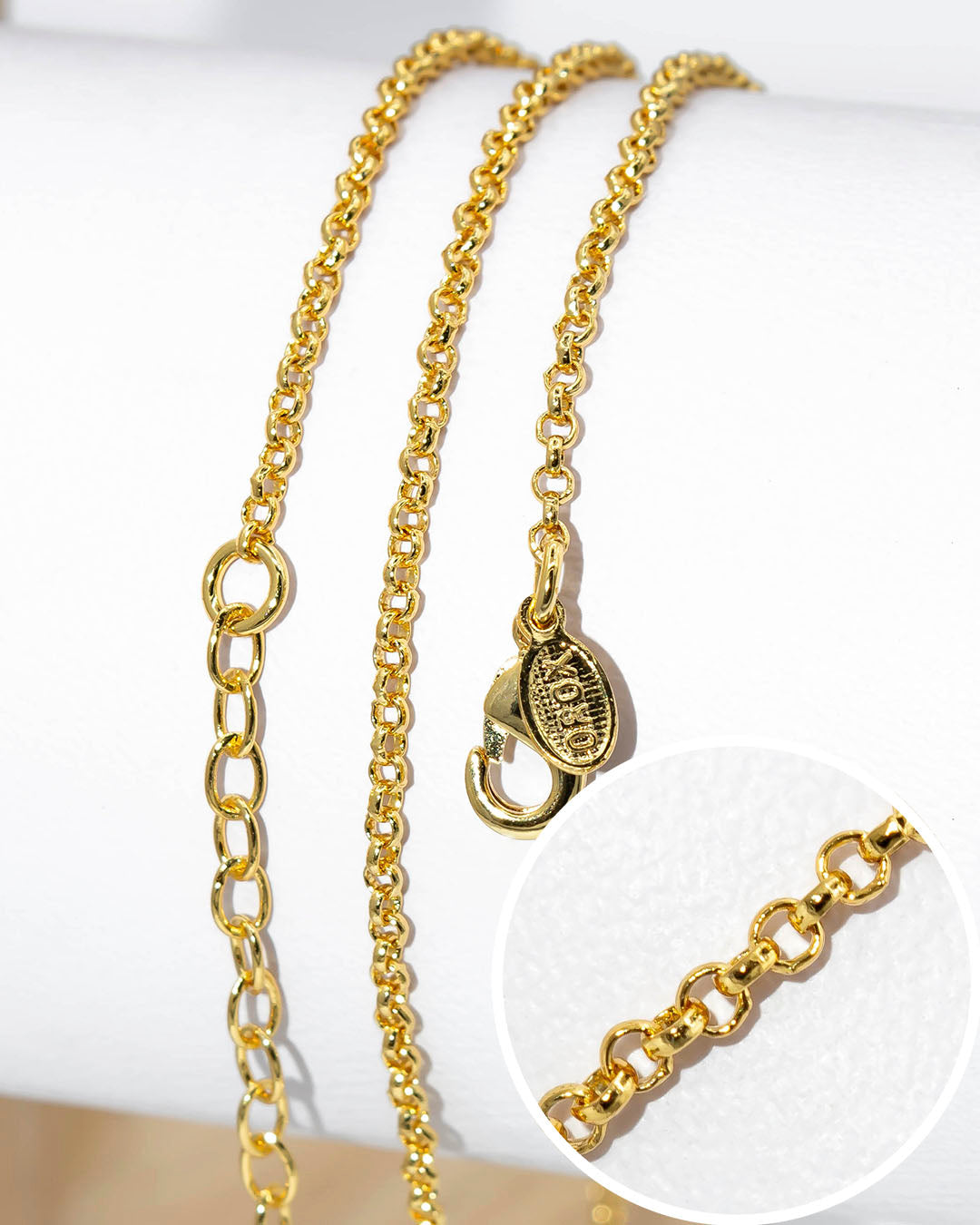 Oro laminado cadena olímpica 45cm x 2mm