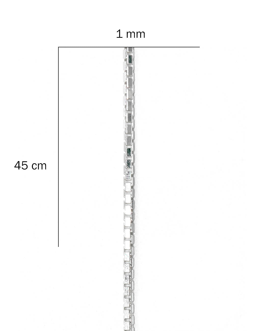 Plata ley 925 cadena veneciana 45cm x 1mm