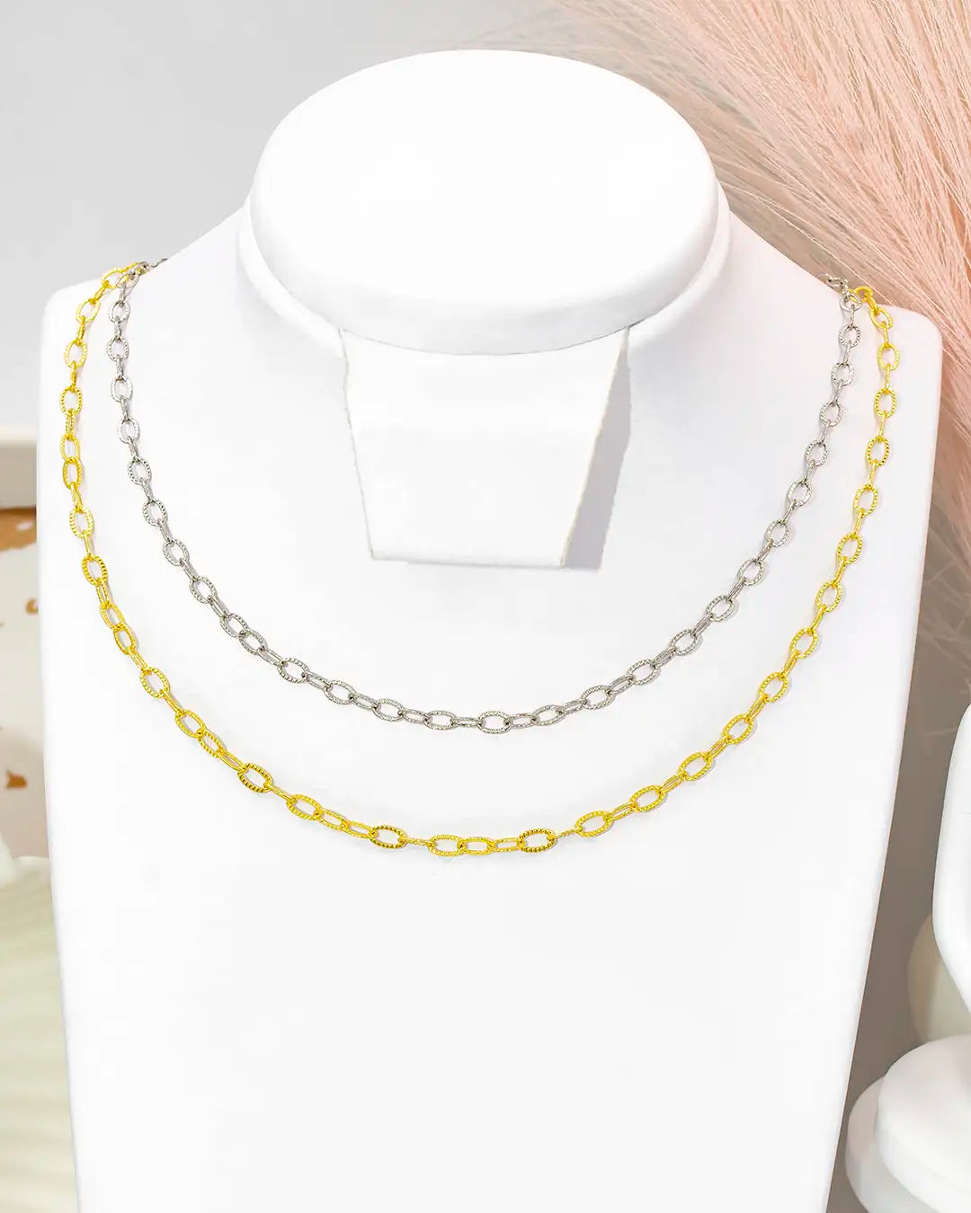 Cadena aros tallados